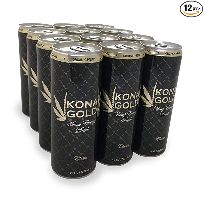  Kona Gold Hemp Infused Energy Drink 12.0 Fluid Ounces, 12 Pack  - 744271400526