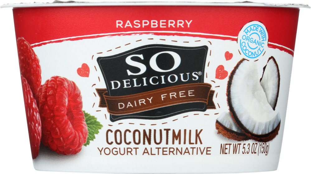 SO DELICIOUS: Raspberry Coconut Milk Yogurt Alternative, 5.3 oz - 0744473000111