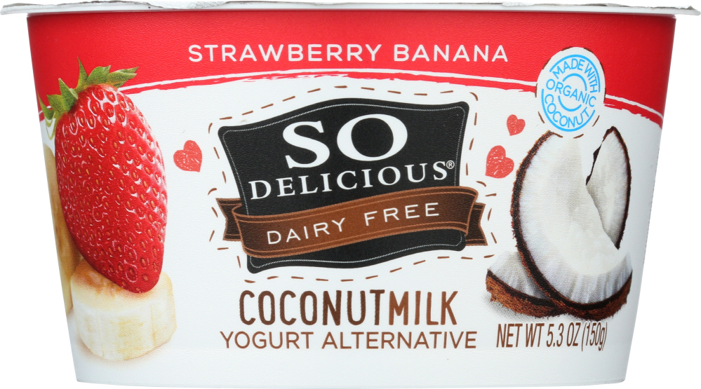 SO DELICIOUS: Strawberry Banana Coconut Milk Yogurt Alternative, 5.3 oz - 0744473000166