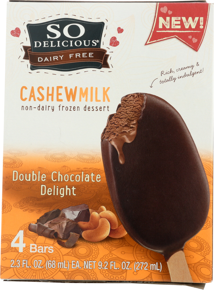 Double Chocolate Delight Cashewmilk Non-Dairy Frozen Dessert Bars, Double Chocolate Delight - 744473000296