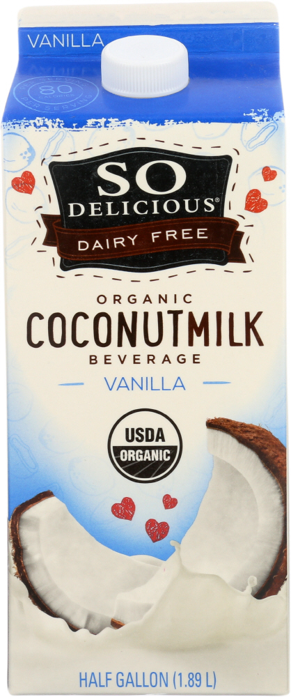 SO DELICIOUS: Dairy Free Coconut Milk Beverage Vanilla, 64 oz - 0744473912049