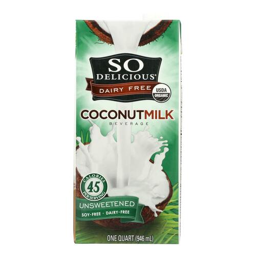 SO DELICIOUS: Organic Coconut Milk Dairy Free Unsweetened, 32 Oz - 0744473912353
