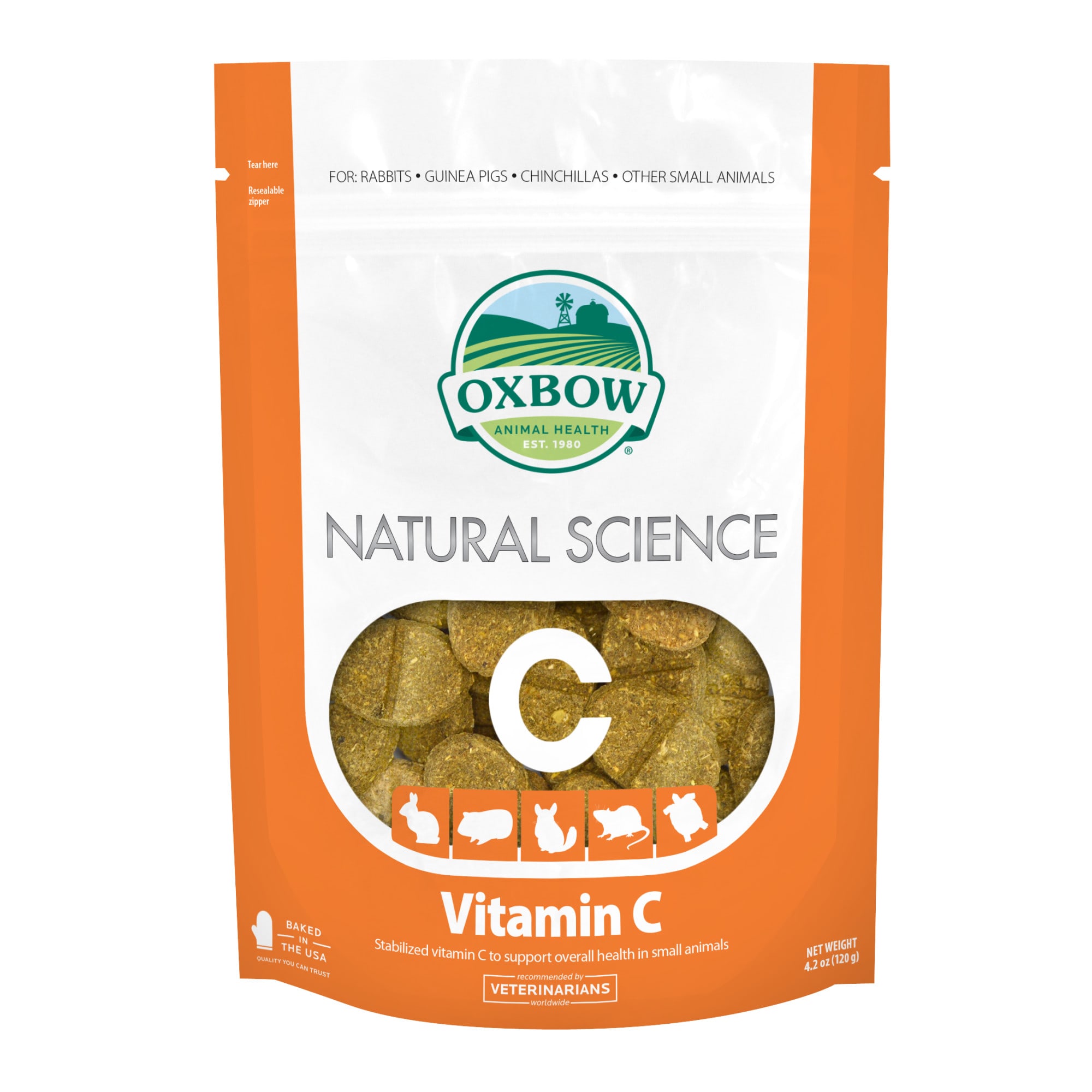 Oxbow Natural Science Vitamin C Supplement for Small Animals 60 ct. - 744845711034