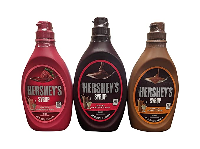  Hersheys Syrup Variety Pack Bundle of 3 Flavors- Chocolate, Caramel and Strawberry  - 744890515366