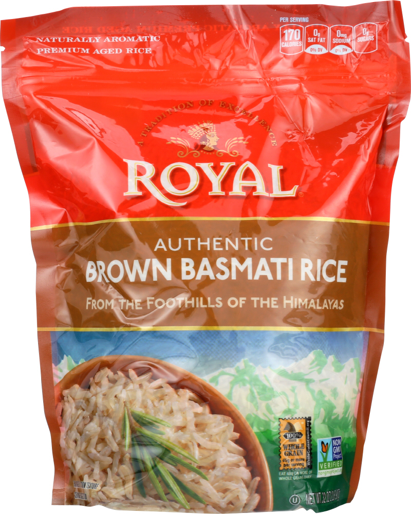 ROYAL: Brown Basmati Rice, 2 lb - 0745042002024