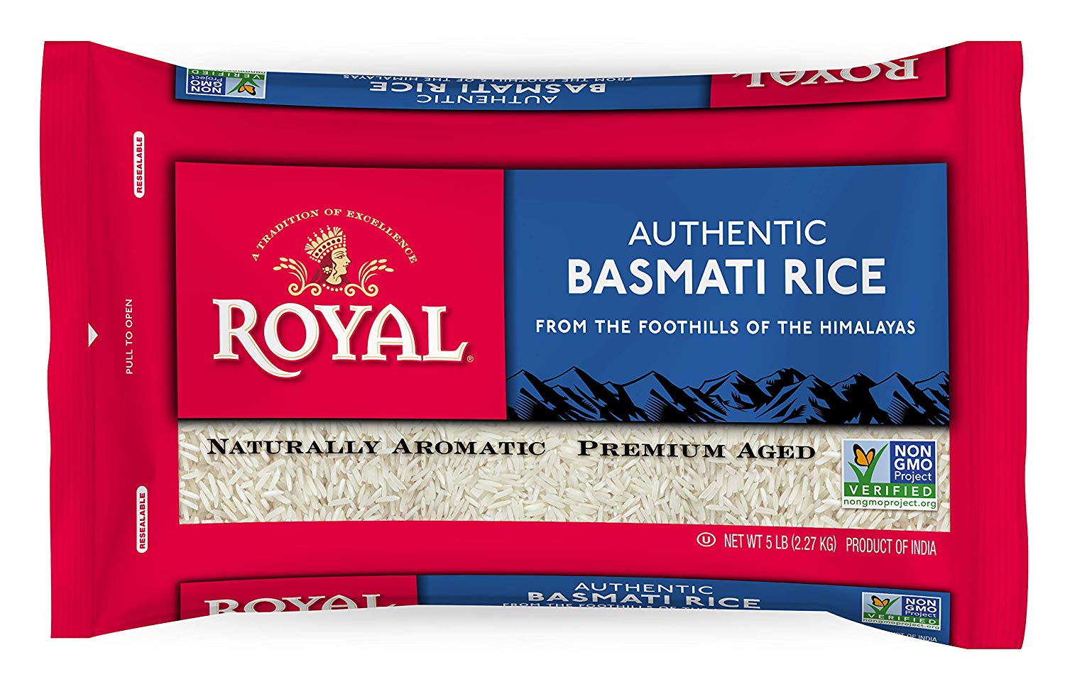 ROYAL: Basmati Rice Poly Pillow Pack, 5 lb - 0745042100560
