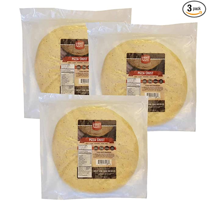  Low Carb Pizza Crust, 8 oz., Great Low Carb Bread Company (3 Pack)  - 745113893087