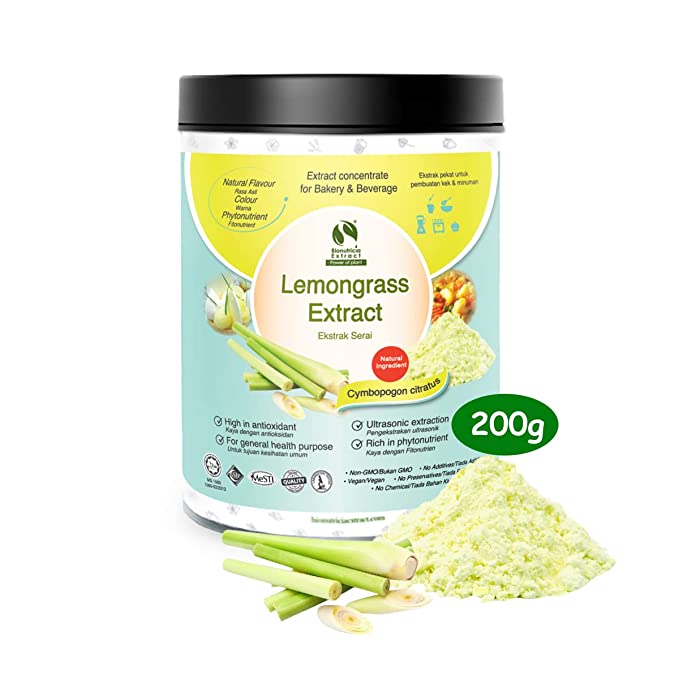 Lemongrass Extract Powder - Bionutricia Extract Natural Asian Gourmet Standardized Fresh Beverage or Bakery Ingredient | High Antioxidant - 745202145356