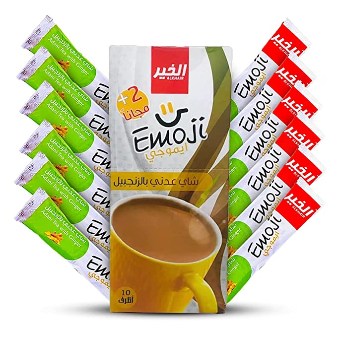  Al-khair Adani ginger tea | emoji 12 sachets 22g | A mixture of luxurious tea leaves with milk and ginger | 264 grams  - 745557835858