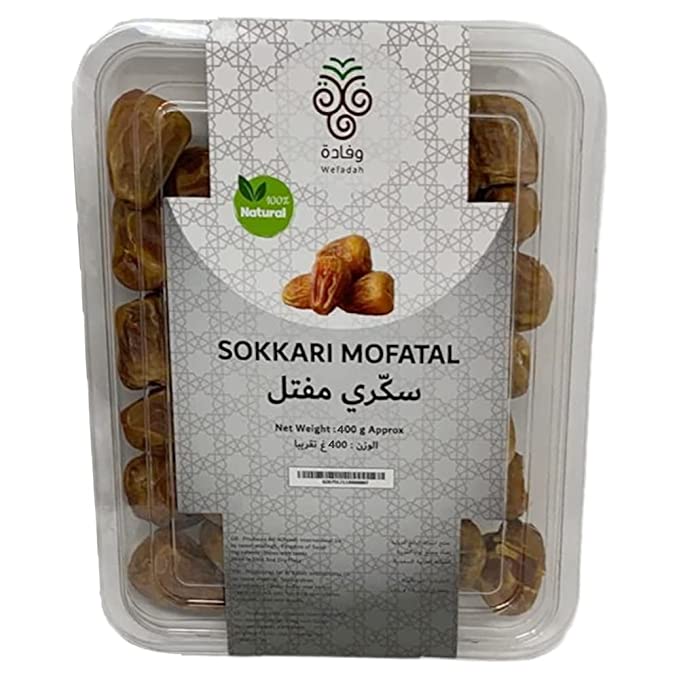  Dates Ramadan gifts Wefadah Dates Sokkari Mofattal Best breakfast in Ramadan, Saudi dates, Choose carefully, 100% Natural, Packed securely, Naturally sweet, Ramadan gift box 400g 1LB  - 745557865374