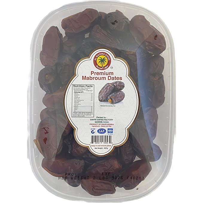 Dates | Al Madina Dates | 907g | 2LB || Premium Mabroum Dates | Saudi dates | Vegan, Gluten-Free, Paleo, dates organic No Sugar Added, Non GMO | 100% Good (Pack Of 01) - 745557870026