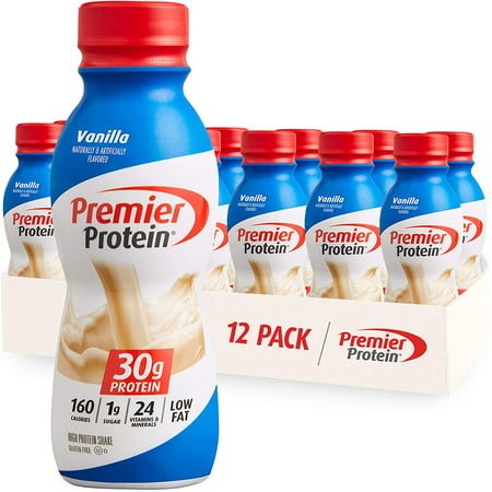 Premier Protein Shake, Vanilla, 30g Protein, 1g Sugar, 24 Vitamins & Minerals, Nutrients to Support Immune Health 11.5 fl oz, 12 Pack - 745678498185