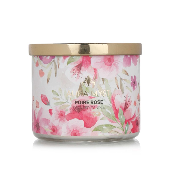 Aura Myst glass jar three wick scented candle poire rose - Waitrose UAE & Partners - 745760630431