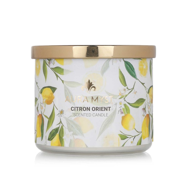 Aura Myst glass jar three wick scented candle citron orient - Waitrose UAE & Partners - 745760630479