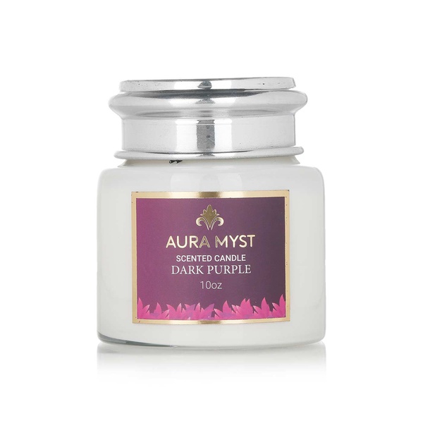 Aura Myst glass jar scented candle dark purple - Waitrose UAE & Partners - 745760630493