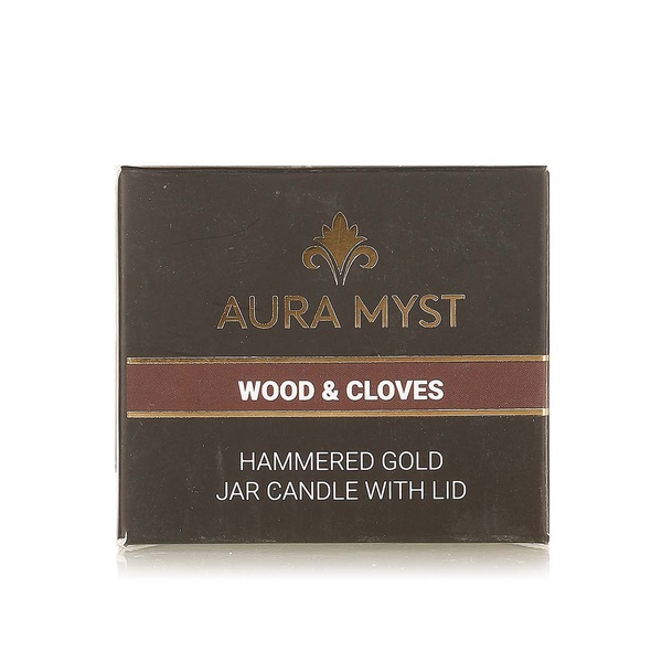 Aura Myst hammered gold jar candle wood & cloves - Waitrose UAE & Partners - 745760630639