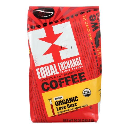 EQUAL EXCHANGE: Organic Love Buzz Ground Coffee, 10 oz - 0745998406044