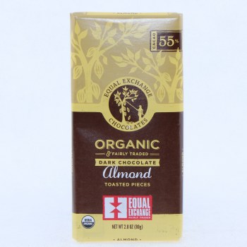 Equal exchange chocolates, organic dark chocolate, almond - 0745998990147