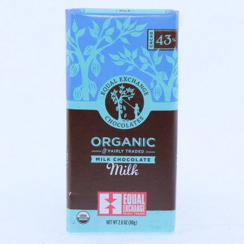 Equal Exchange Chocolates, Milk Chocolate - 0745998990154