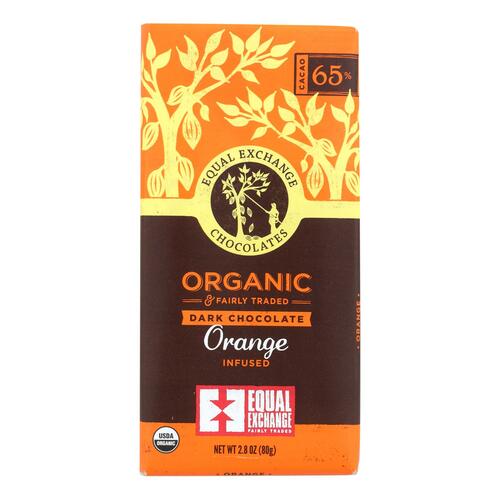 Equal Exchange Organic Orange Chocolate - Orange - Case Of 12 - 2.8 Oz. - orange