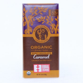Dark chocolate 55% cacao organic caramel crunch with sea salt - 0745998990192