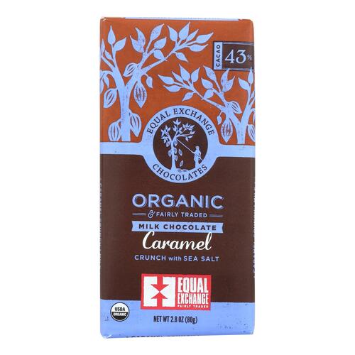 Equal Exchange Organic Dark Chocolate Caramel Crunch With Sea Salt - Caramel Crunch - Case Of 12 - 2.8 Oz. - caramel