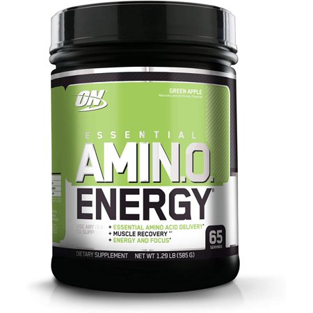 Optimum Nutrition Amino Energy - Pre Workout with Green Tea, BCAA, Amino Acids, Keto Friendly, Green Coffee Extract, Energy Powder - Green Apple, 65 Servings - 746362161491