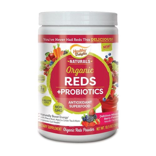 Healthy Delights Naturals, Organic Reds Probiotic’s Powder, Antioxidant Superfood, Naturally Boost Energy, Non-GMO, Delicious Mixed Berry Flavor, 30 Servings- 14.2 ounce (B077GFXXV5) - 746888912065