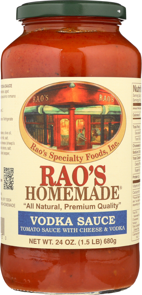 RAO’S HOMEMADE: Vodka Sauce, 24 oz - 0747479000130