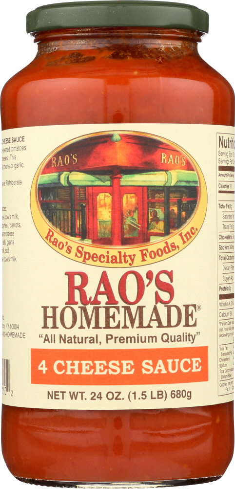 RAO’S HOMEMADE: 4 Cheese Sauce, 24 oz - 0747479001502