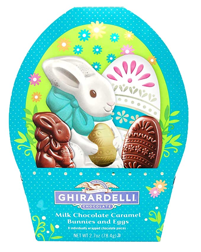  Ghirardelli Easter Milk Chocolate Caramel Filled Bunnies and Eggs, 2.7 Ounce  - suddenly