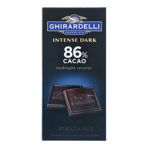 Ghirardelli 86% Cacao Midnight Reverie Intense Dark Chocolate - Case Of 12 - 3.17 Oz - 747599607257