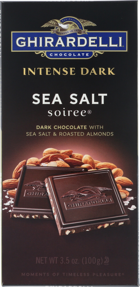 Intense Dark Sea Salt Soiree Dark Chocolate With Sea Salt & Roasted Almonds, Intense Dark Sea Salt - 747599611759