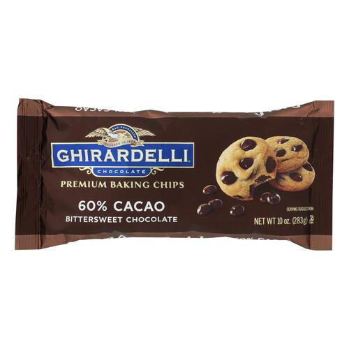 Ghirardelli Cacao Bittersweet - Chocolate Baking Chips - Case Of 12 - 10 Oz. - 747599612749