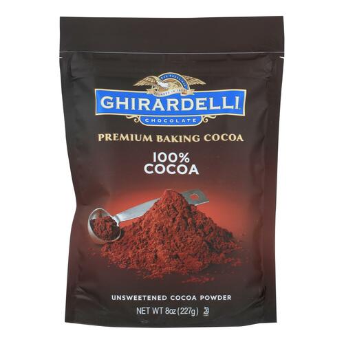 GHIRARDELLI: 100% Unsweetened Premium Baking Cocoa, 8 oz - 0747599617034