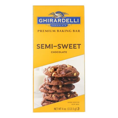 GHIRARDELLI: Chocolate Baking Bar Semi Sweet, 4 oz - 0747599618260