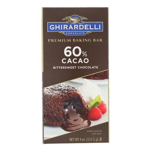 Ghirardelli Premium Baking Bar - 60% Cacao Bittersweet Chocolate - Case Of 12 - 4 Oz - 747599618277