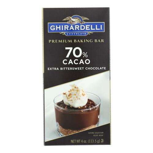GHIRARDELLI: Chocolate Baking Bar 70% Extra Bittersweet, 4 oz - 0747599624537