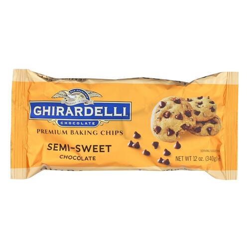 Ghirardelli Baking Chips - Semi Sweet Chocolate - Case Of 12 - 12 Oz. - 747599640155