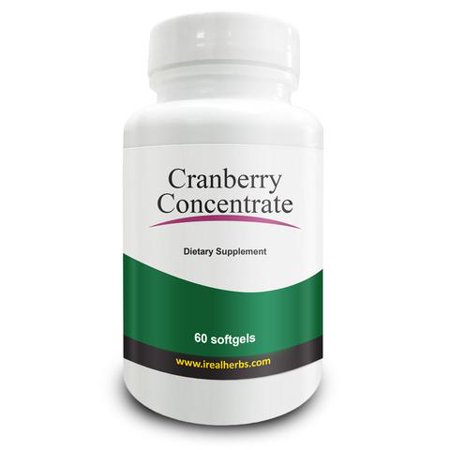 Real Herbs Cranberry Concentrate - Derived from 12600mg of Cranberries with 50:1 Extract Strength - Easier to Swallow than Capsules or Pills - Cranberry Supplement for UTI Support - 60 Softgels - 748252636522