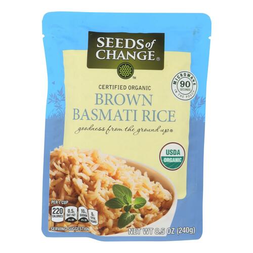 Seeds Of Change Organic Rishikesh Brown Basmati Rice - Case Of 12 - 8.5 Oz. - 0748404287930