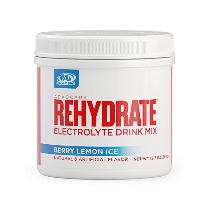 AdvoCare Rehydrate Electrolyte Replacement Drink Mix Berry Lemon Ice (12.7 Ounces) - 748579463238
