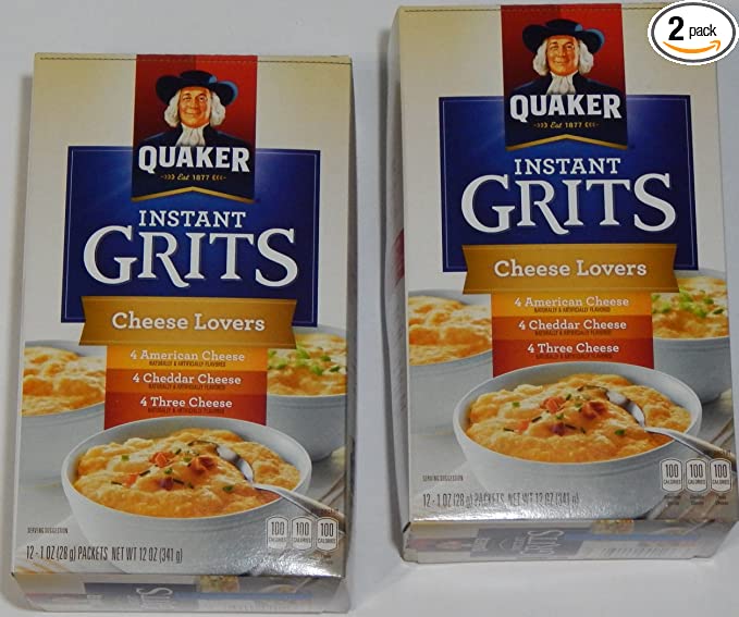  Quaker Cheese Lovers Instant Grits, Box of (12) 1-oz Packets (Pack of 2) - 748774478310
