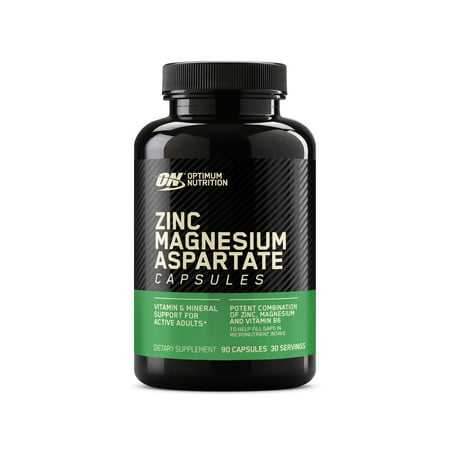 Optimum Nutrition Zinc Magnesium Aspartate Zinc for Immune Support Muscle Recovery and Endurance Supplement for Men and Women Zinc and Magnesium Supplement 90 Count (Packaging May Vary) - 748927024821