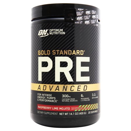 Optimum Nutrition Gold Standard Pre Workout Advanced, with Creatine, Beta-Alanine, Micronized L-Citrulline and Caffeine for Energy, Keto Friendly, Raspberry Lime Mojito, 20 Servings (B0845M49SS) - 748927064315