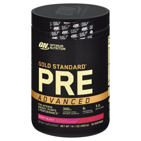 Optimum Nutrition Gold Standard Pre Workout Advanced, with Creatine, Beta-Alanine, Micronized L-Citrulline and Caffeine for Energy, Keto Friendly, Berry Blast, 20 Servings (B0845MB2MF) - 748927064322