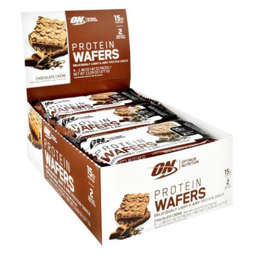 Optimum Nutrition Protein Wafers, Chocolate Creme, 9 Packs, 1.48 oz (42 g) Each - 748927961065