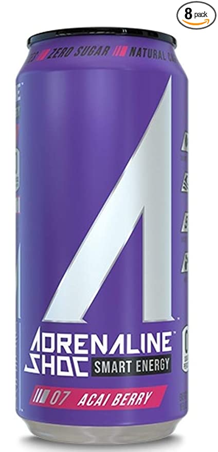  Adrenaline Shoc Smart Energy - Acai Berry - 16 fl.oz (Pack of 8)  - 749004115012