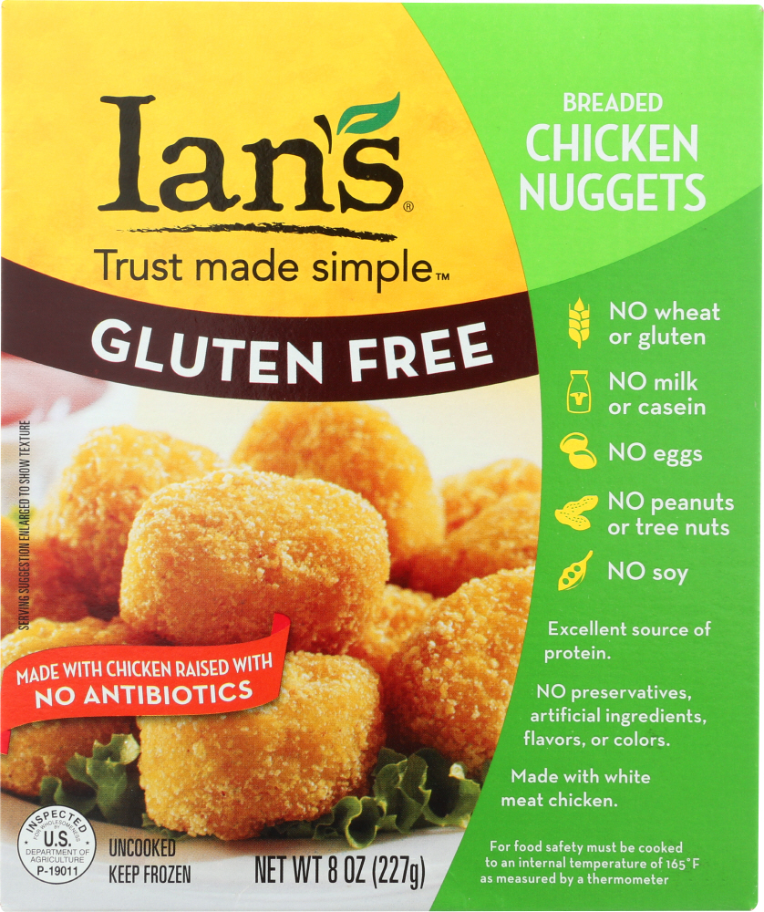 IAN’S NATURAL FOODS: Gluten Free Chicken Nuggets, 8 oz - 0749512223506