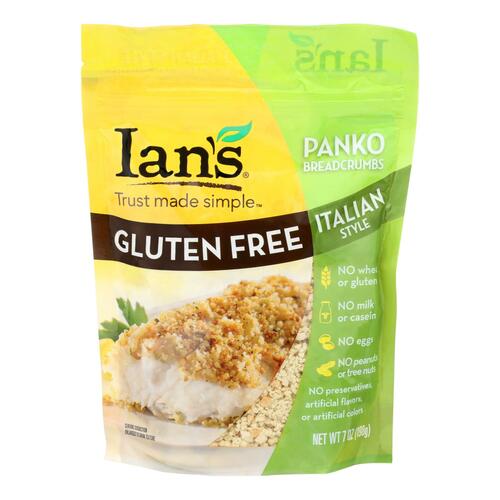 Ians Natural Foods Bread Crumbs - Panko - Italian Style - Gluten Free - 7 Oz - Case Of 8 - 749512776606